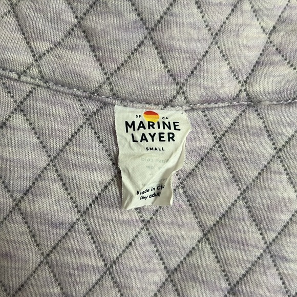 Marine Layer Corbet Quilted Pullover, Reversible, Grey/Lavender, Women’s Small - Picture 4 of 7